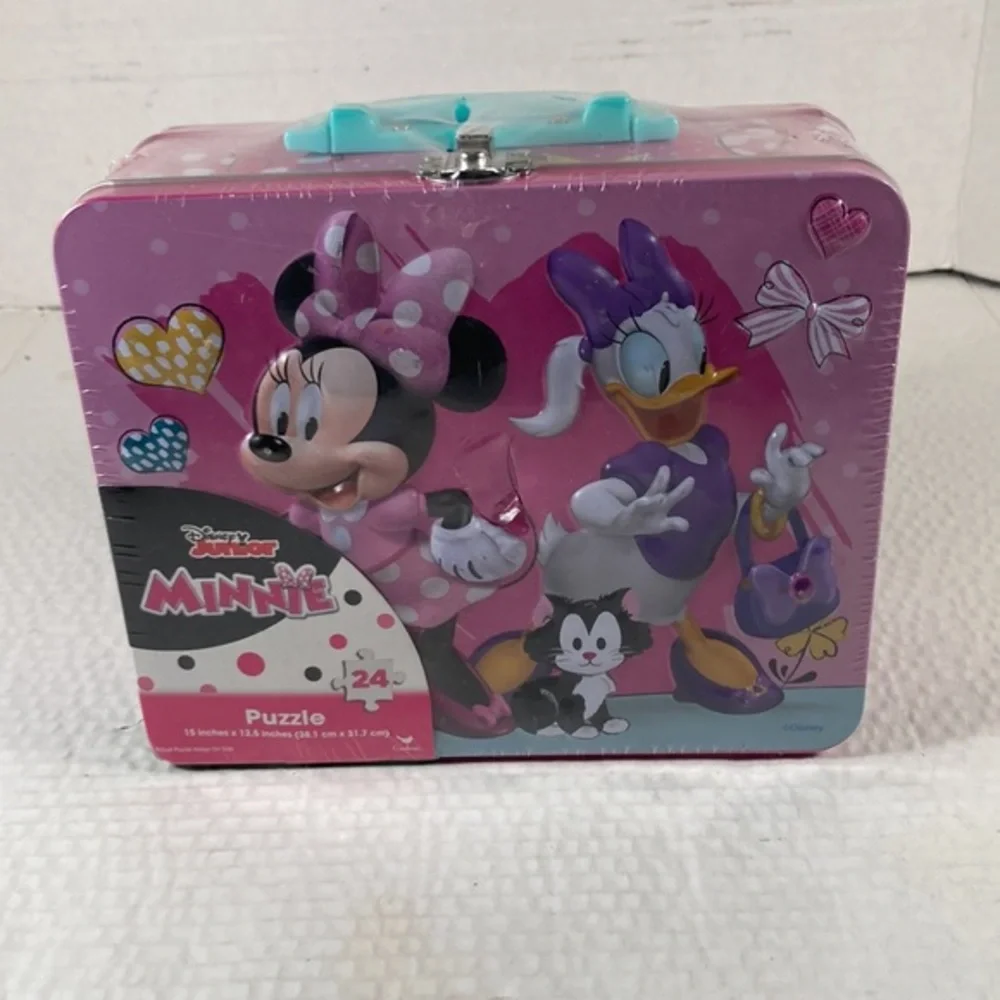 Disney Junior Minnie 24 Piece Jigsaw Puzzle in a Tin Lunchbox